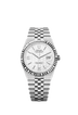 The Land-Dweller 40 in Oystersteel and white gold with an intense white, honeycomb-motif dial and Flat Jubilee bracelet.