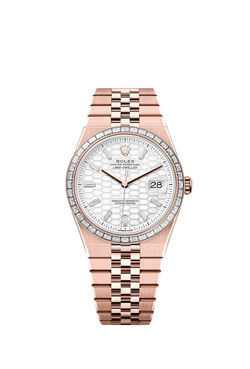 Rolex Land-Dweller 40mm Intense White Diamond Dial Everose Gold 127385TBR - WATCHXNYC