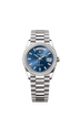 Rolex Day-Date 36mm Bright Blue Diamond Dial White Gold m128349rbr-0051