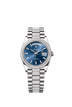 Rolex Day-Date 36mm Bright Blue Diamond Dial White Gold m128349rbr-0052