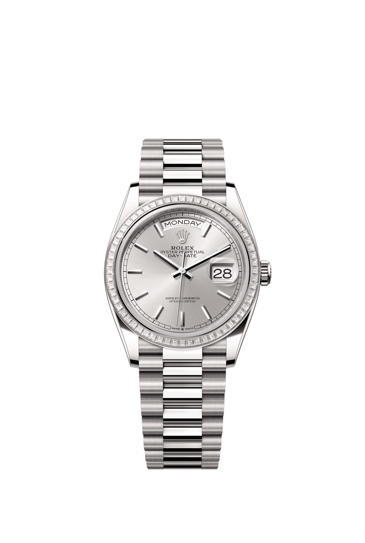 Rolex Day-Date 36mm Silver Dial White Gold m128399tbr-0001 - WATCHXNYC