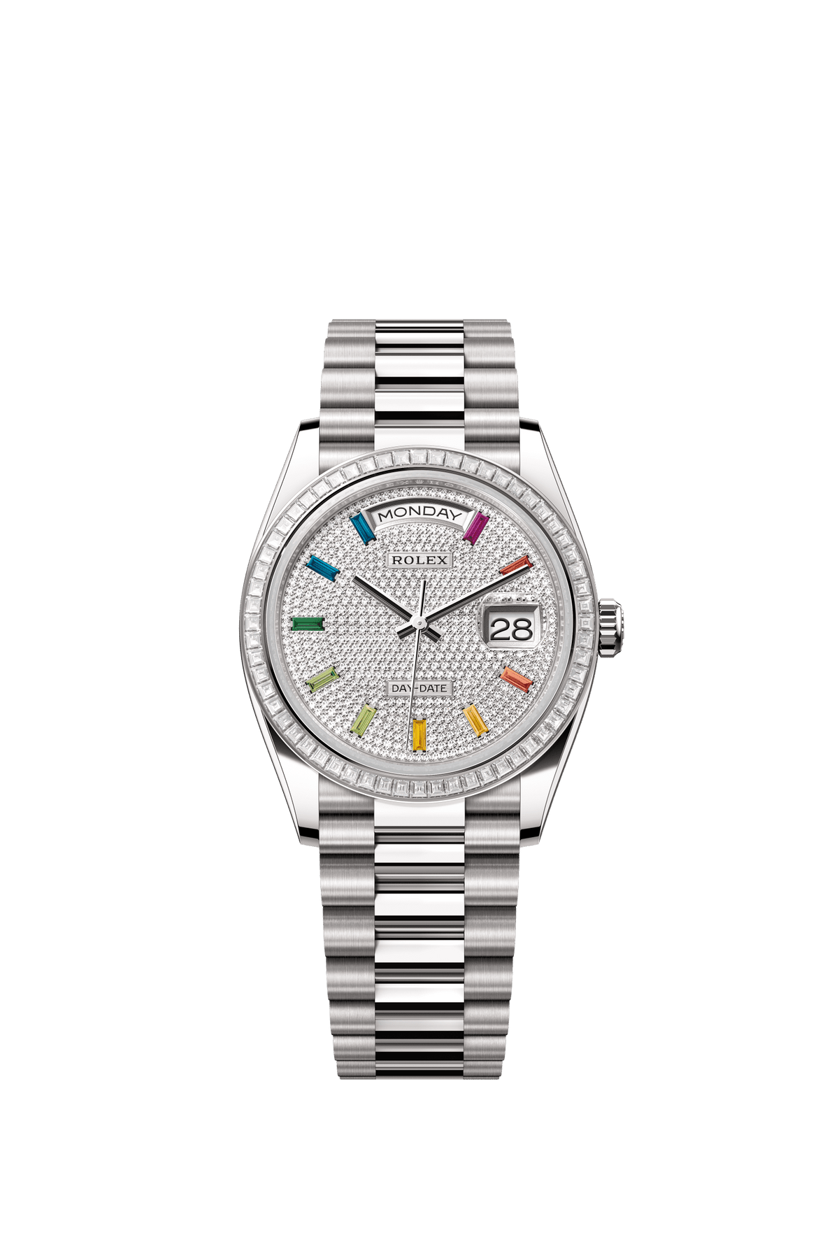 Rolex Day-Date 36mm Diamond Paved Dial White Gold m128399tbr-0005 - WATCHXNYC