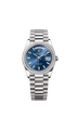 Rolex Day-Date 36mm Bright Blue Diamond Dial White Gold m128399tbr-0027