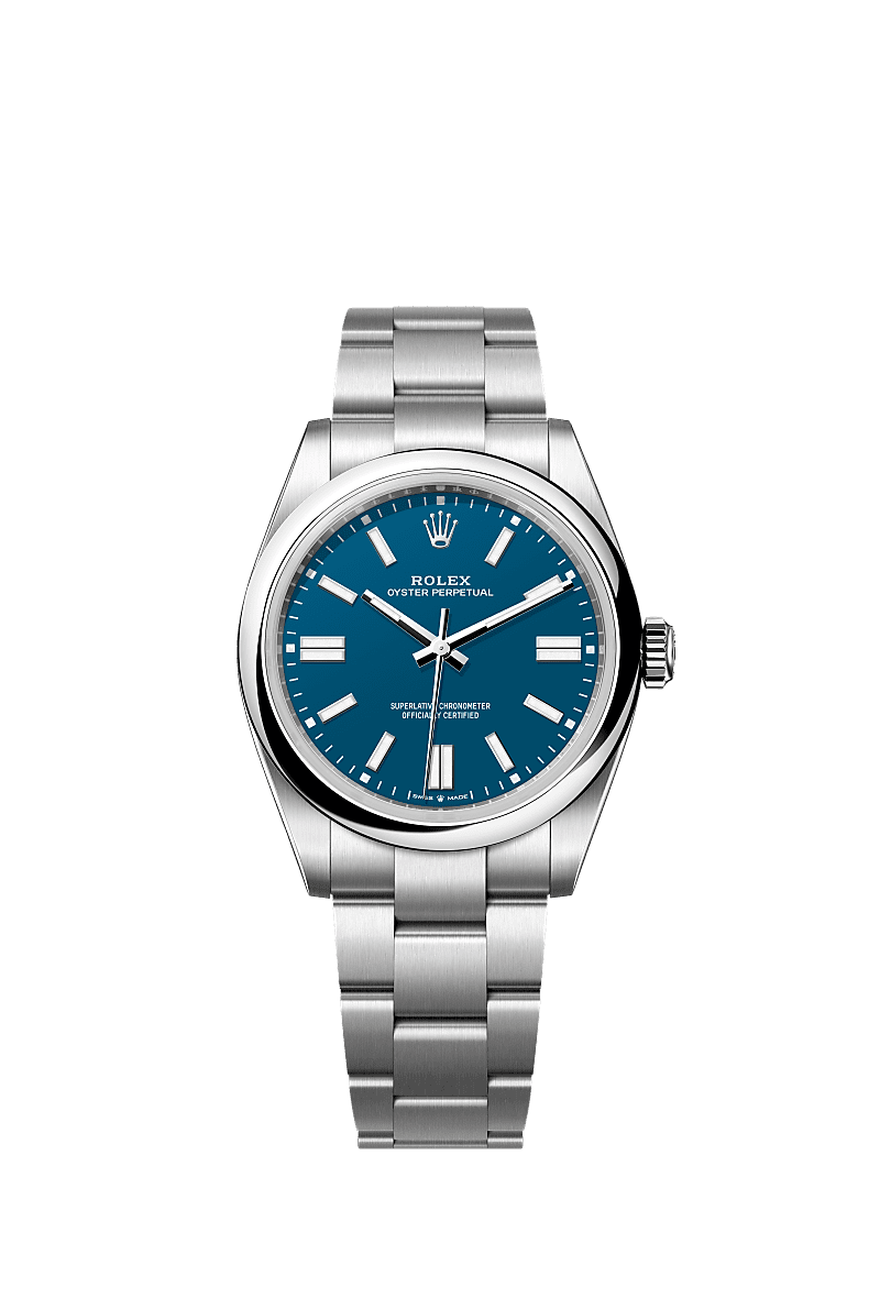 Rolex Oyster Perpetual 41mm Blue Dial Oystersteel 134300 - WATCHXNYC