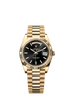 Rolex Day-Date 40 mm Bright Black Dial Yellow Gold 228238