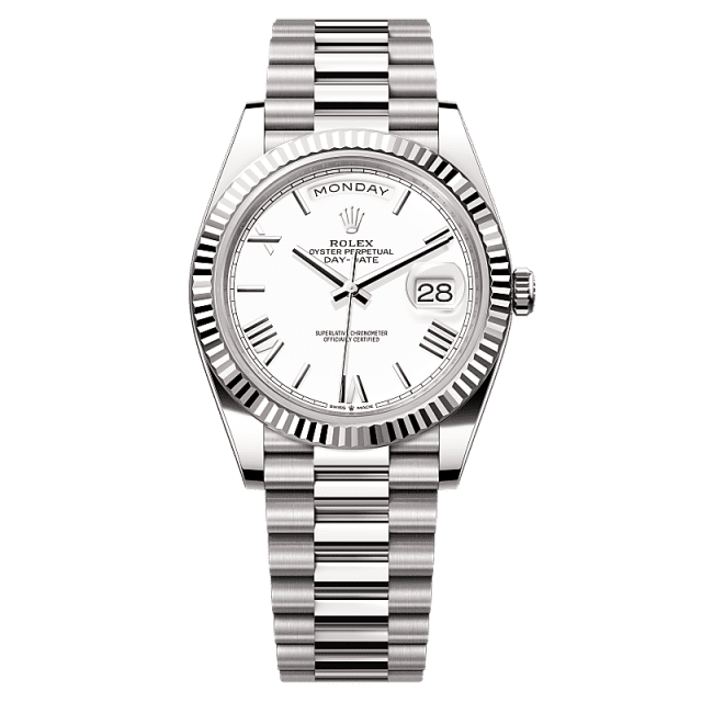 Rolex Day-Date 40mm White Dial White Gold 228239-0046 - WATCHXNYC