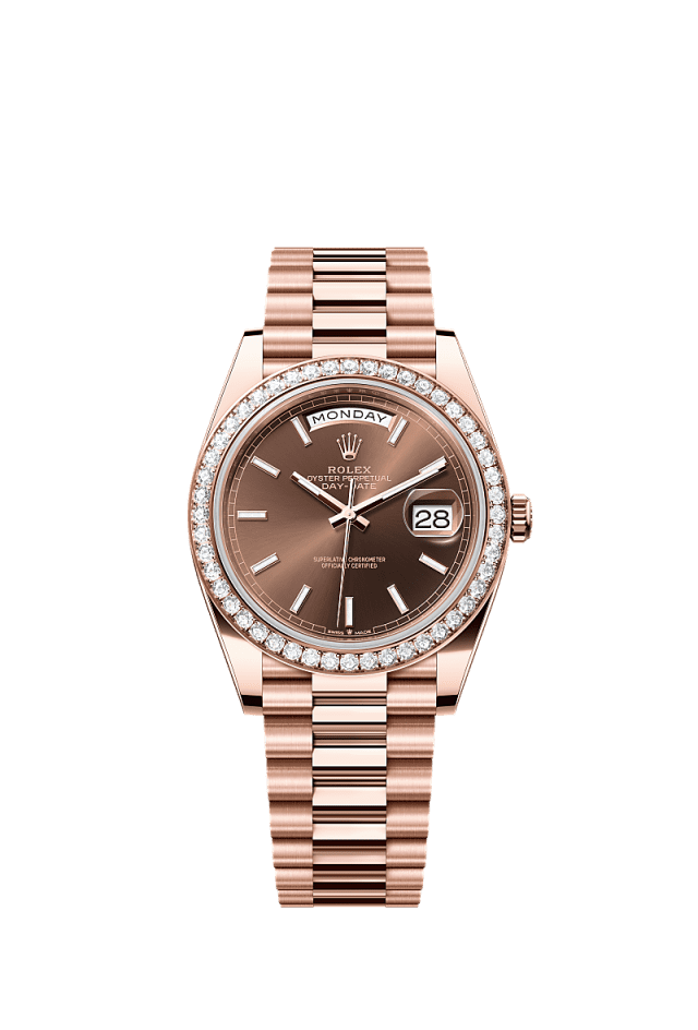 Rolex Day-Date 40mm Chocolate Dial Everose Gold 228345RBR - WATCHXNYC