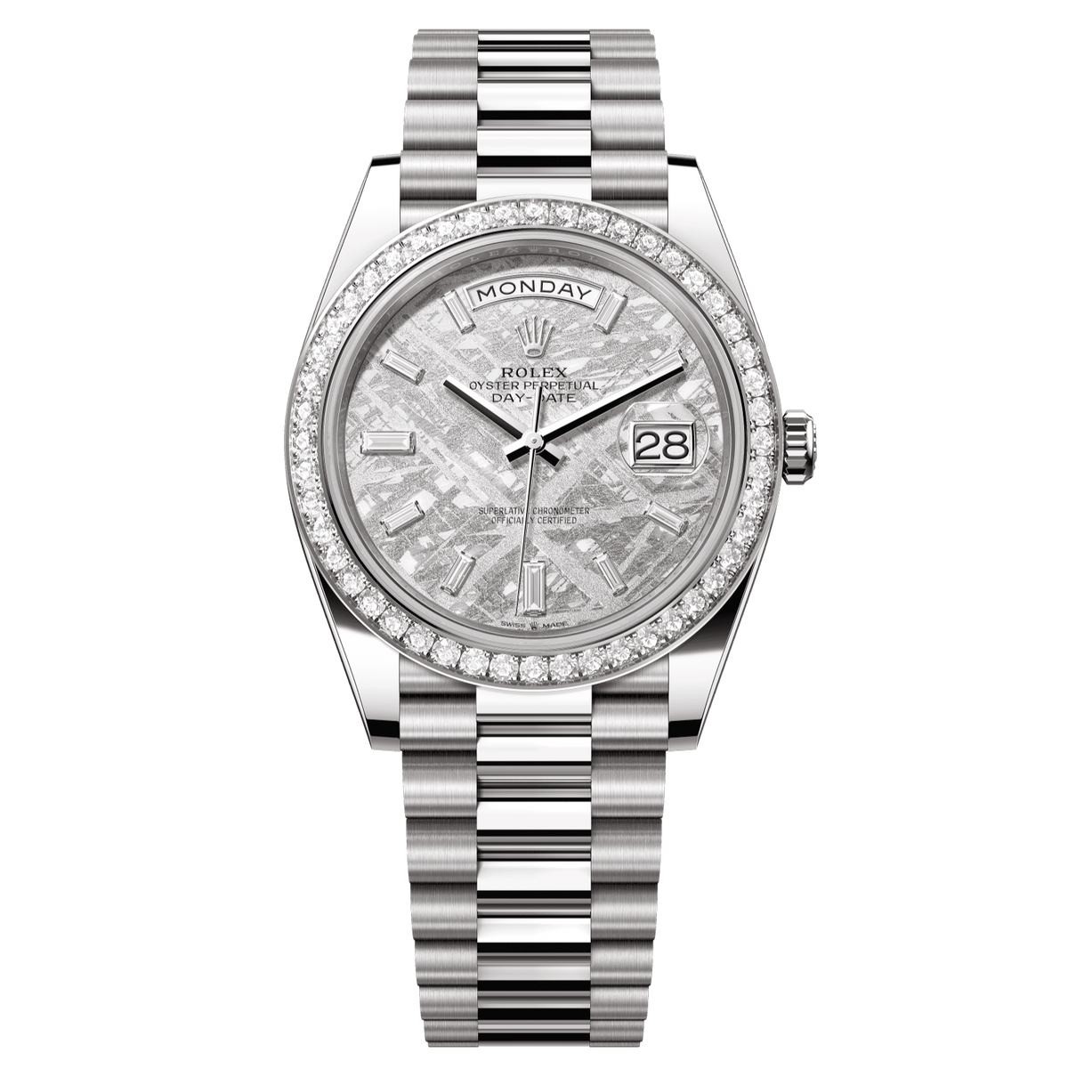 Rolex Day-Date 40mm Meteorite Diamond Dial White Gold 228349rbr-0040 - WATCHXNYC