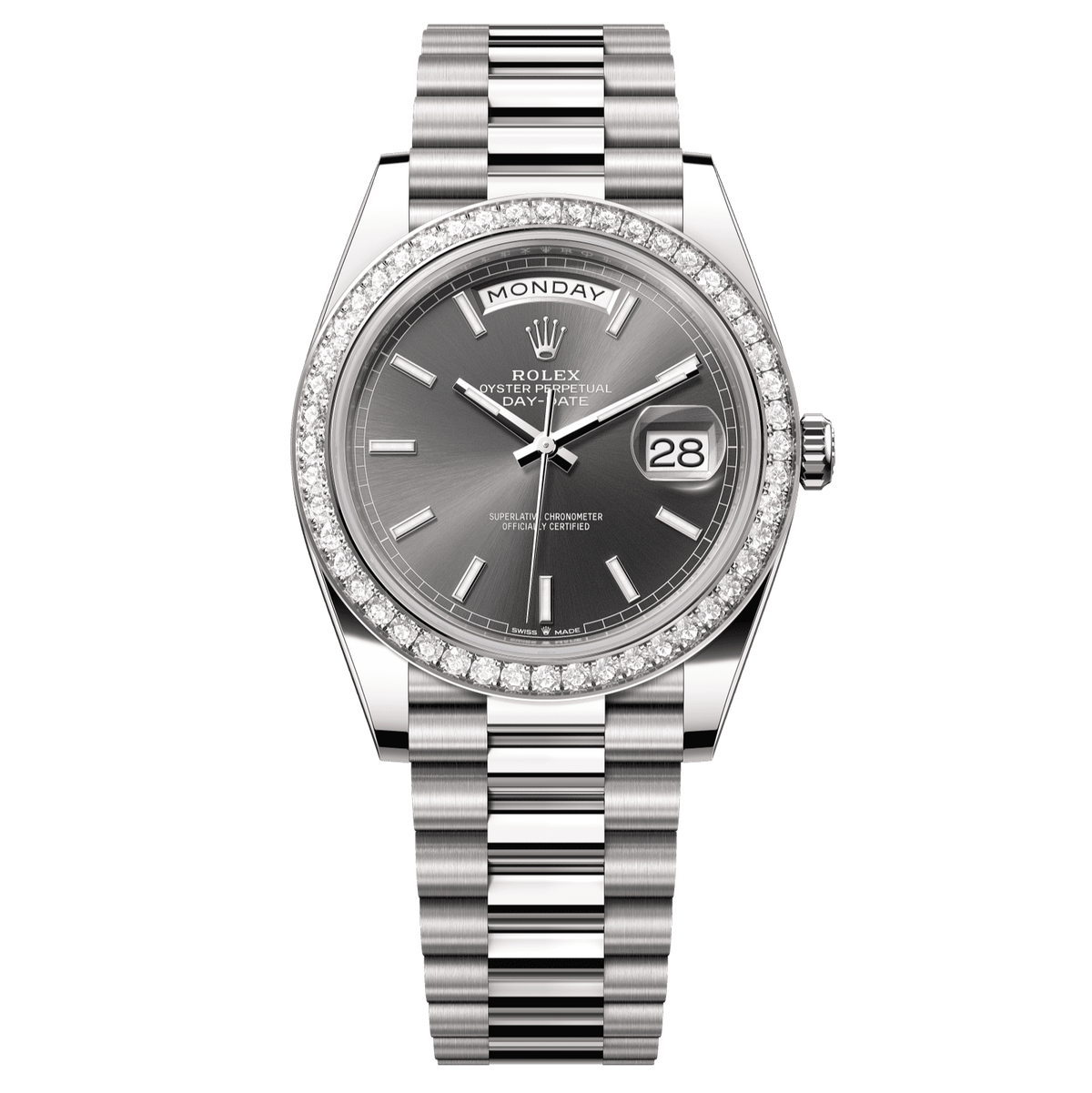 Rolex Day-Date 40mm Slate Dial White Gold 228349rbr-0041 - WATCHXNYC