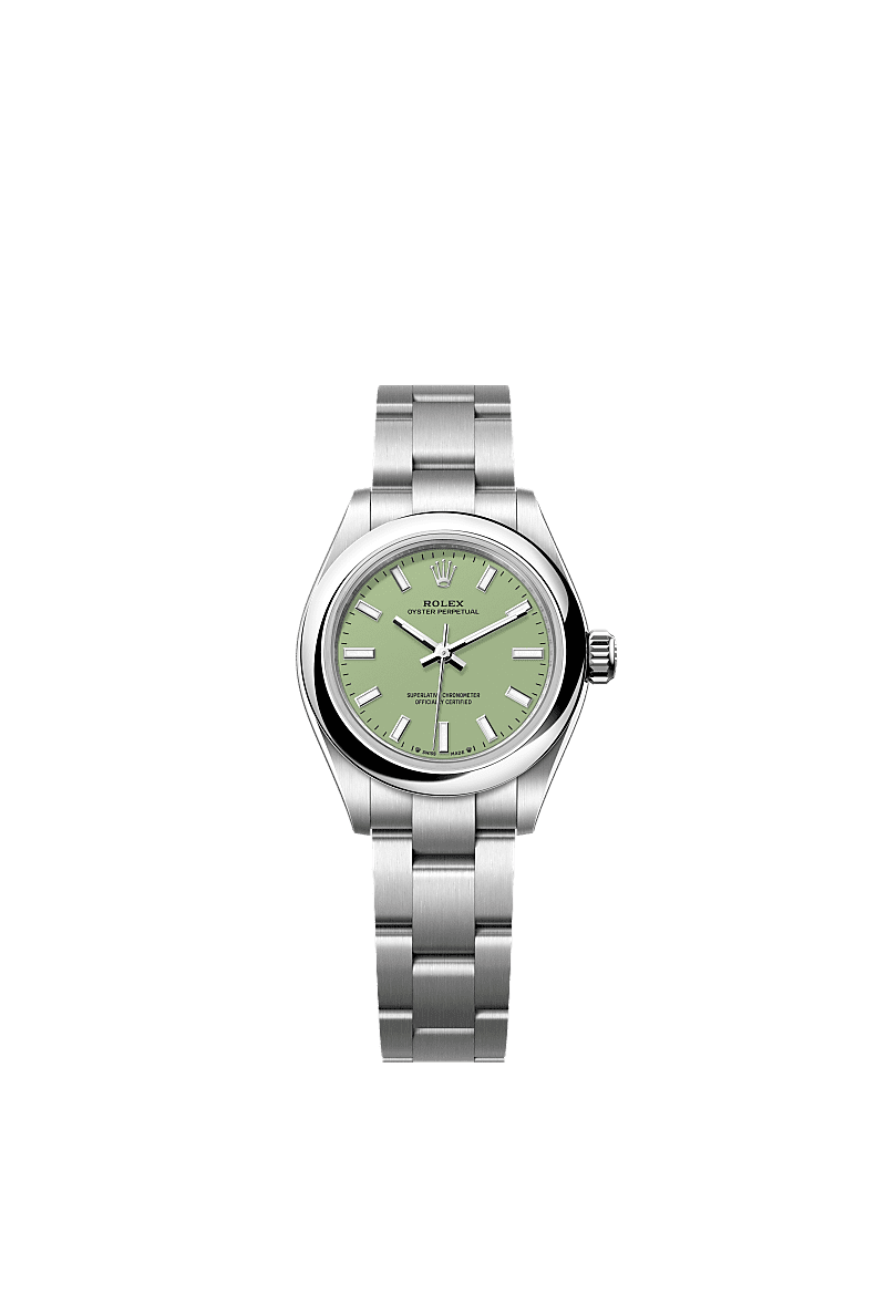 Rolex Oyster Perpetual 28mm Pistachio-Green Dial Oystersteel 276200 - WATCHXNYC