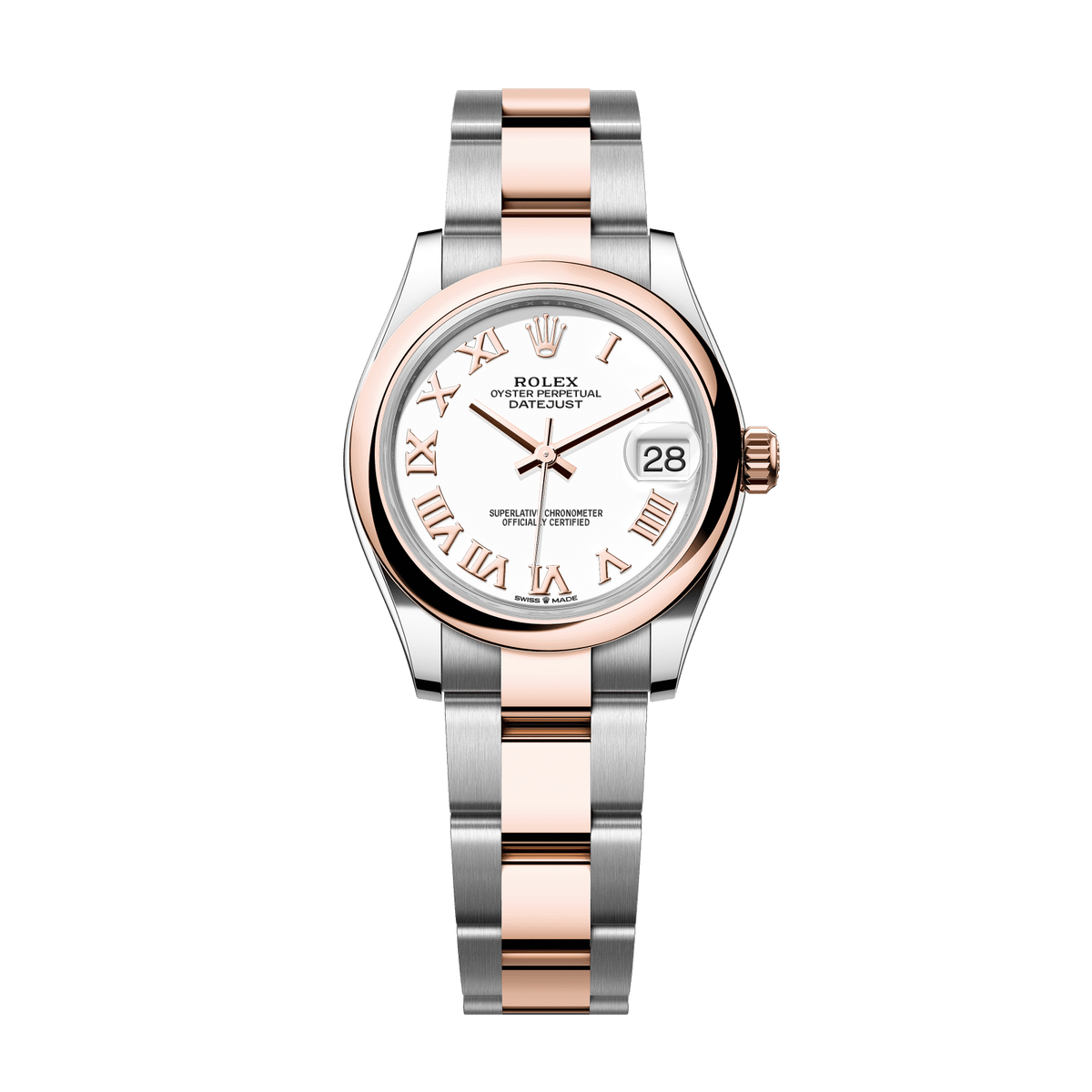 Rolex Datejust 31mm White Dial Oystersteel &amp; Everose Gold 278241 - WATCHXNYC