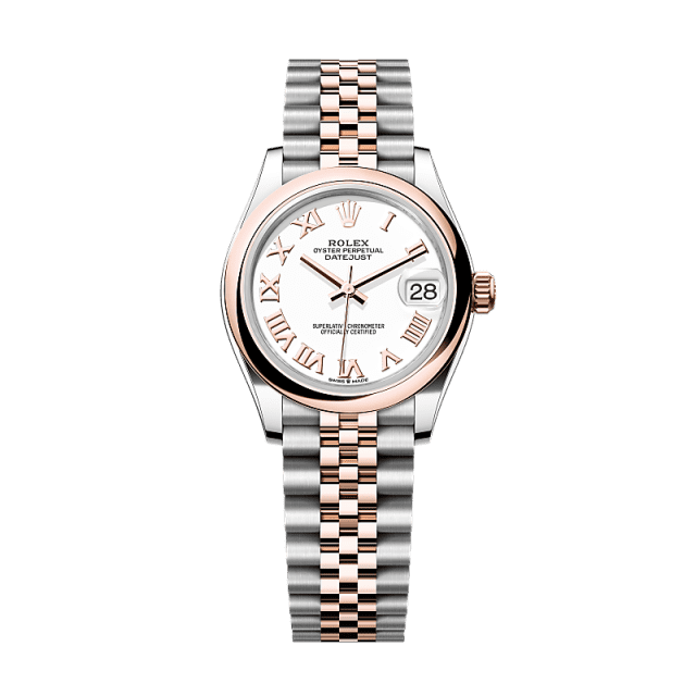 Rolex Datejust 31mm White Dial Oystersteel &amp; Everose Gold 278241-0002 - WATCHXNYC