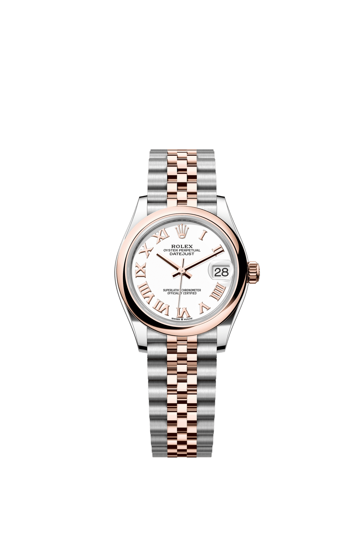 Rolex Datejust 31mm White Dial Oystersteel &amp; Everose Gold 278241 - WATCHXNYC