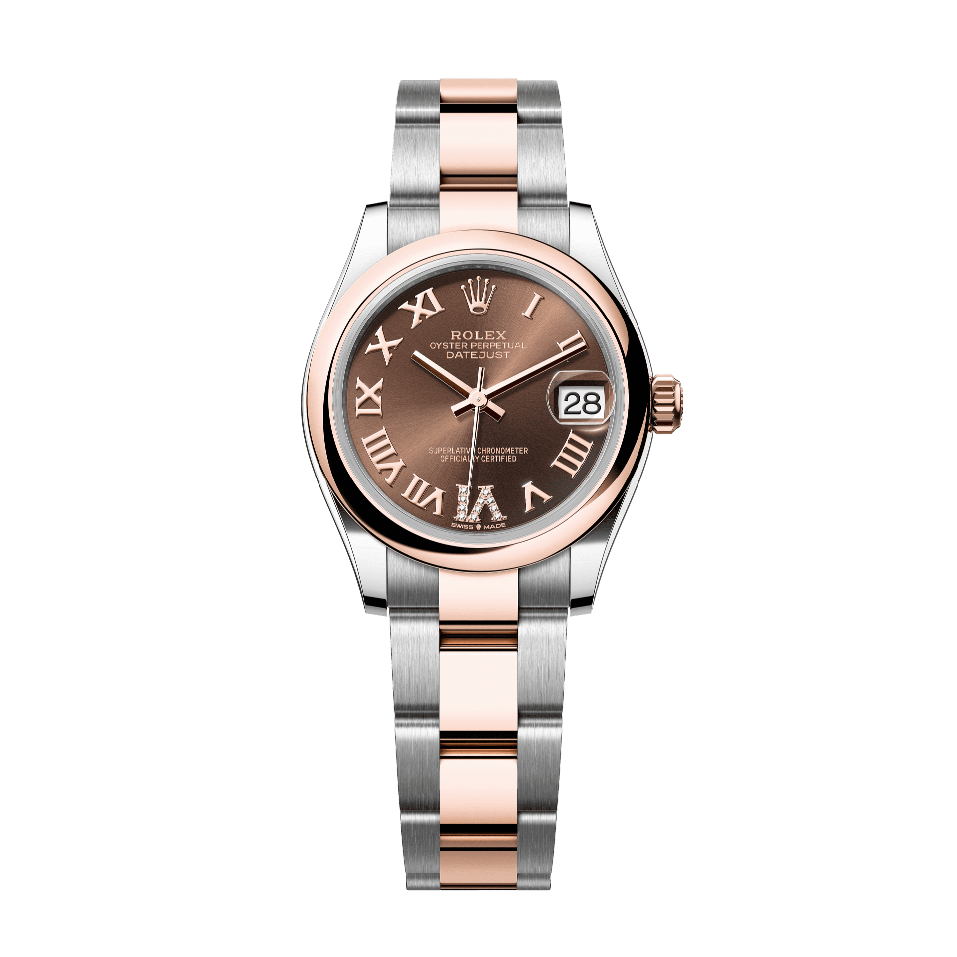 Rolex Datejust 31mm Chocolate Diamond Dial Oystersteel &amp; Everose Gold 278241-0003 - WATCHXNYC