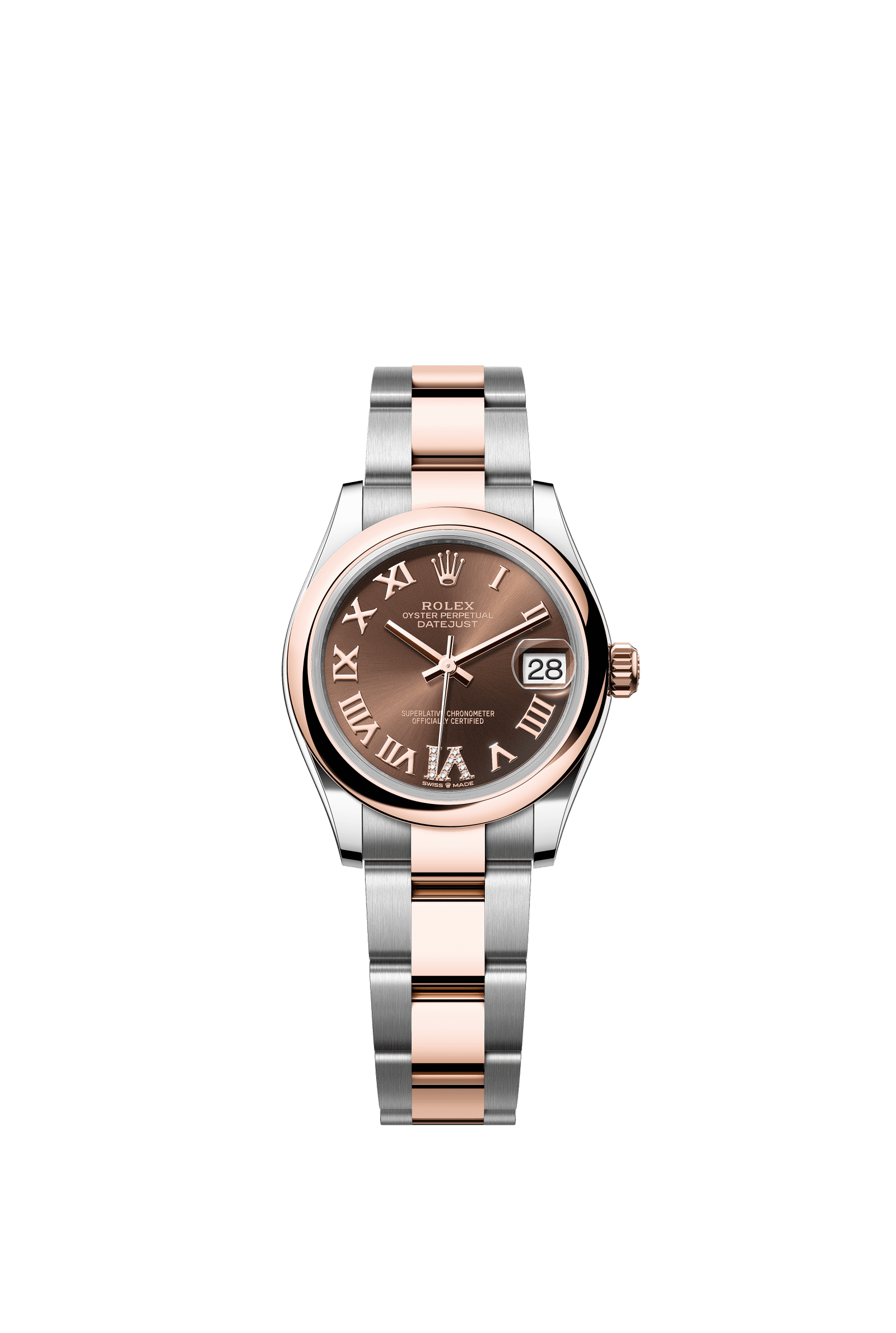 Rolex Datejust 31mm Chocolate Diamond Dial Oystersteel &amp; Everose Gold 278241 - WATCHXNYC