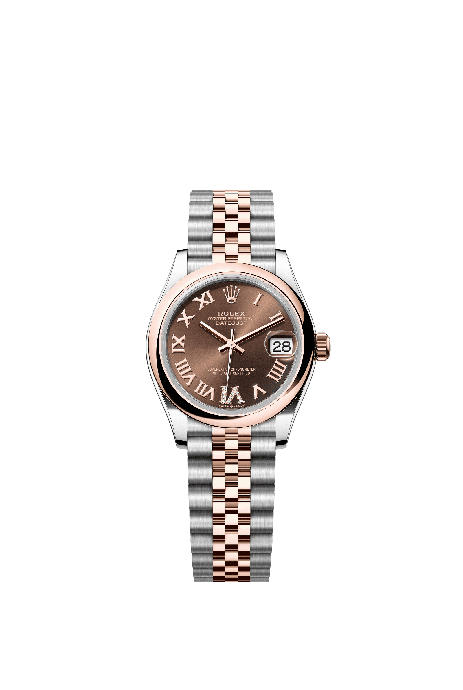 Rolex Datejust 31mm Chocolate Diamond Dial Oystersteel &amp; Everose Gold 278241 - WATCHXNYC