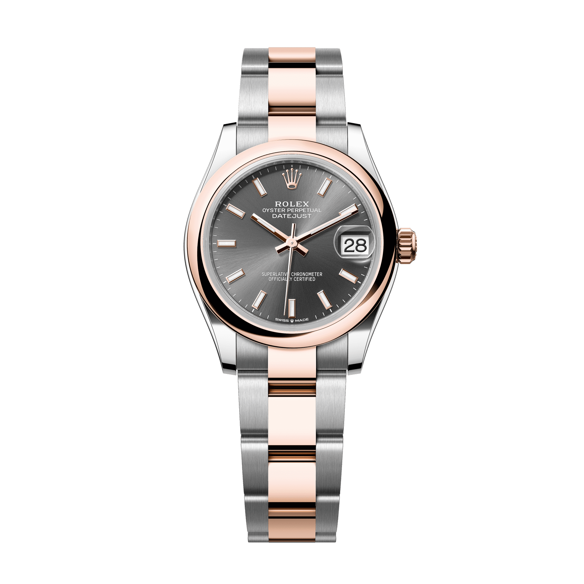 Rolex Datejust 31mm Slate Dial Oystersteel &amp; Everose Gold 278381rbr-0017 - WATCHXNYC