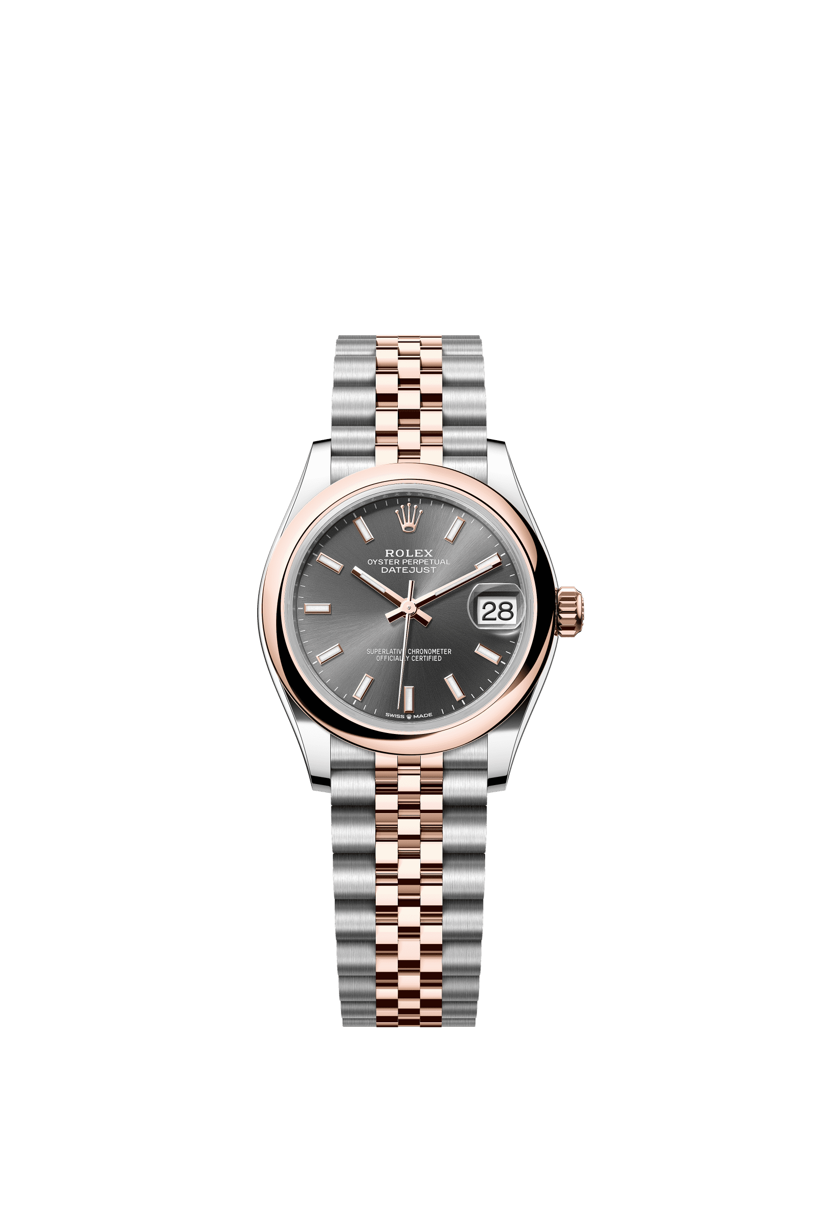 Rolex Datejust 31mm Slate Dial Oystersteel &amp; Everose Gold 278241 - WATCHXNYC