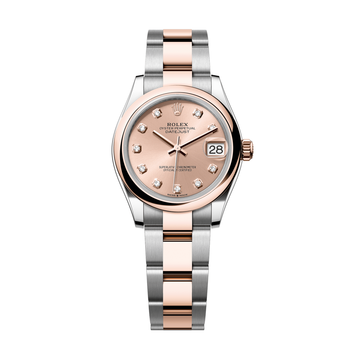 Rolex Datejust 31mm Rosé Diamond Dial Oystersteel &amp; Everose Gold 278241-0023 - WATCHXNYC