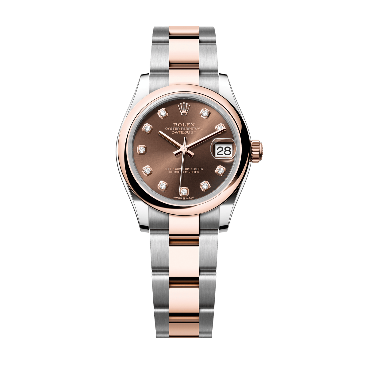 Rolex Datejust 31mm Chocolate Diamond Dial Oystersteel &amp; Everose Gold 278241-0027 - WATCHXNYC