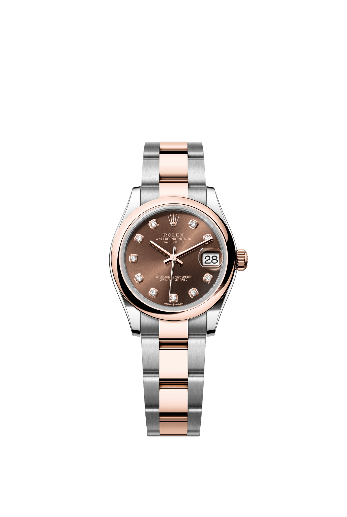 Rolex Datejust 31mm Chocolate Diamond Dial Oystersteel &amp; Everose Gold 278241 - WATCHXNYC