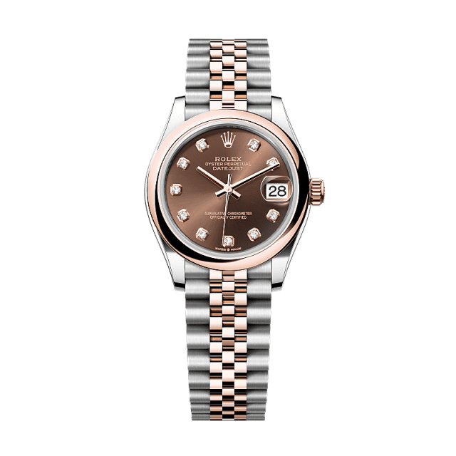 Rolex Datejust 31mm Chocolate Diamond Dial Oystersteel &amp; Everose Gold 278241-0028 - WATCHXNYC