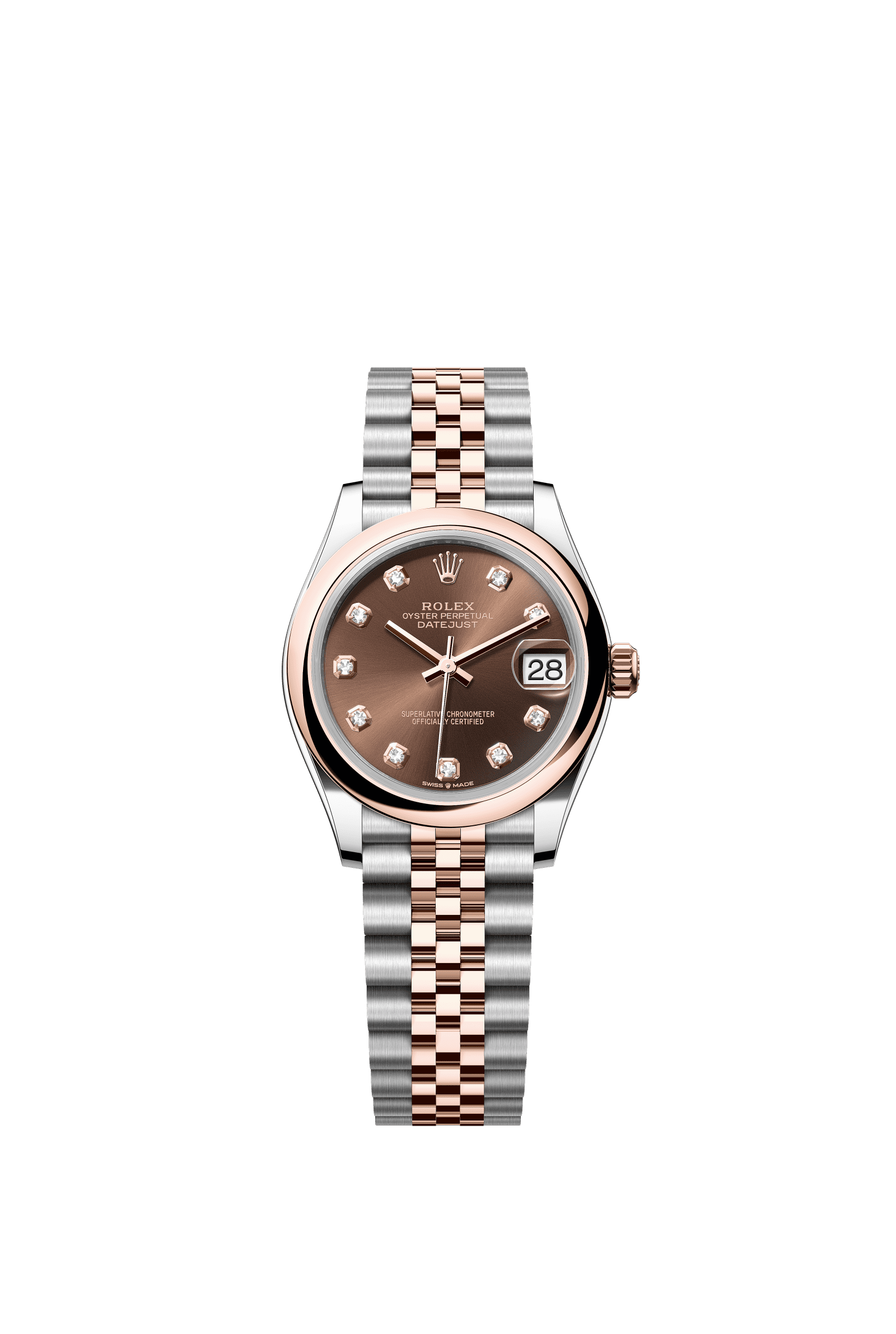 Rolex Datejust 31mm Chocolate Diamond Dial Oystersteel &amp; Everose Gold 278241 - WATCHXNYC