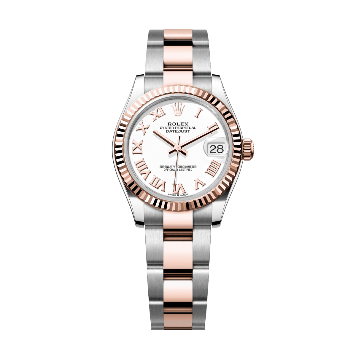 Rolex Datejust 31mm White Dial Oystersteel &amp; Everose Gold 278271-0001 - WATCHXNYC
