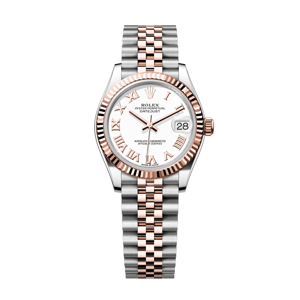 Rolex Datejust 31mm White Dial Oystersteel &amp; Everose Gold 278271-0002 - WATCHXNYC