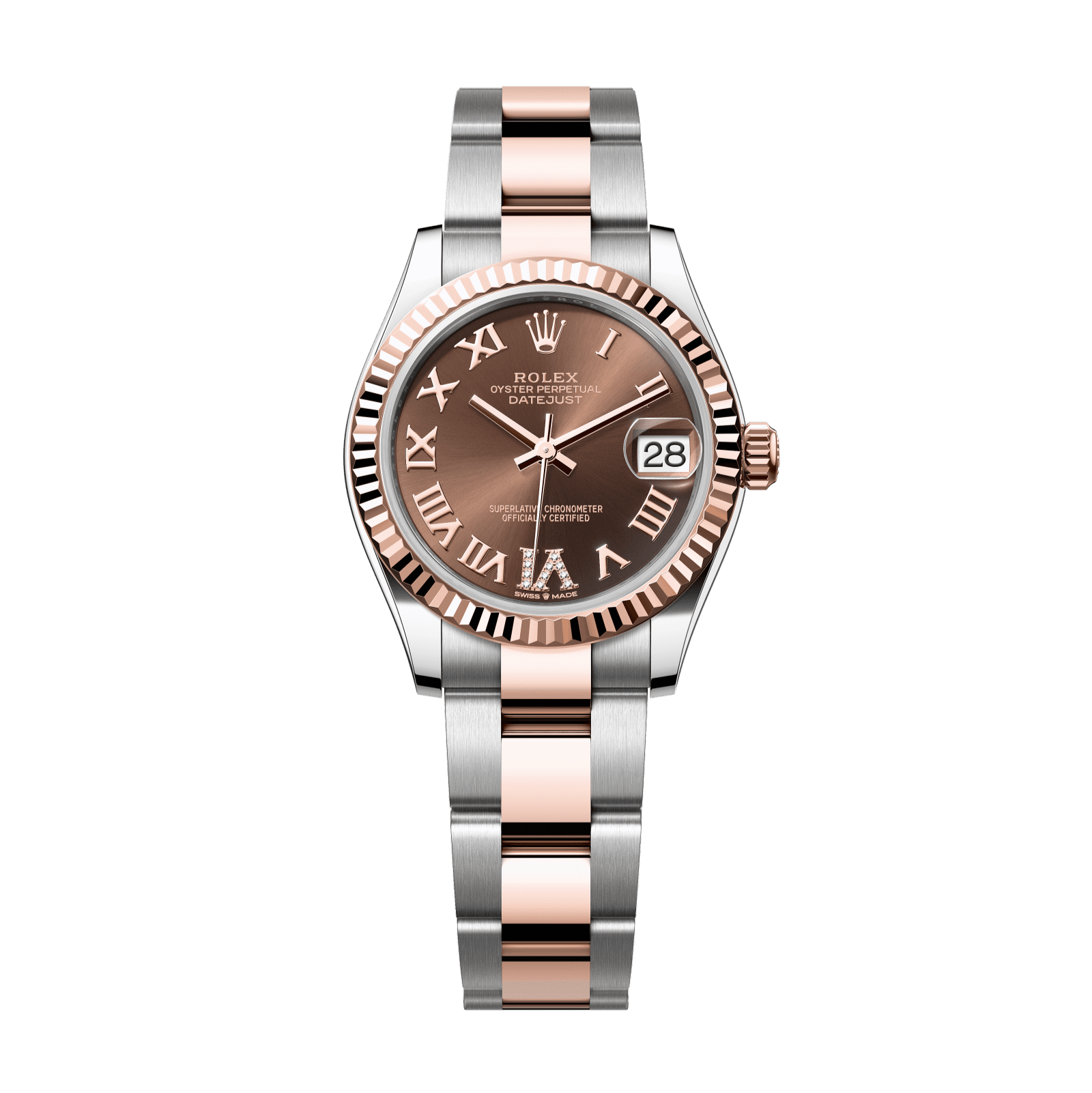 Rolex Datejust 31mm Chocolate Diamond Dial Oystersteel &amp; Everose Gold 278271-0003 - WATCHXNYC