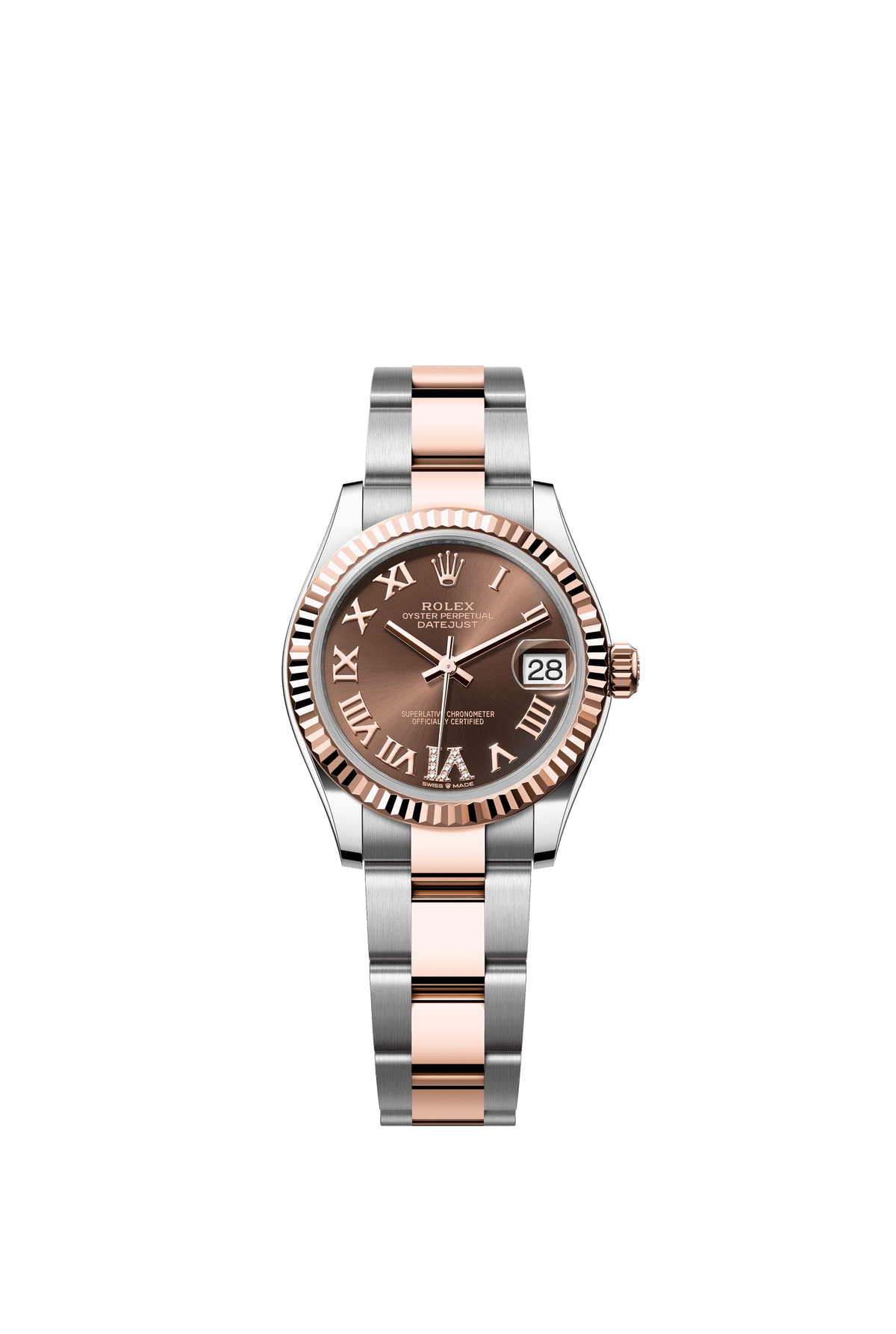 Rolex Datejust 31mm Chocolate Diamond Dial Oystersteel &amp; Everose Gold 278271 - WATCHXNYC