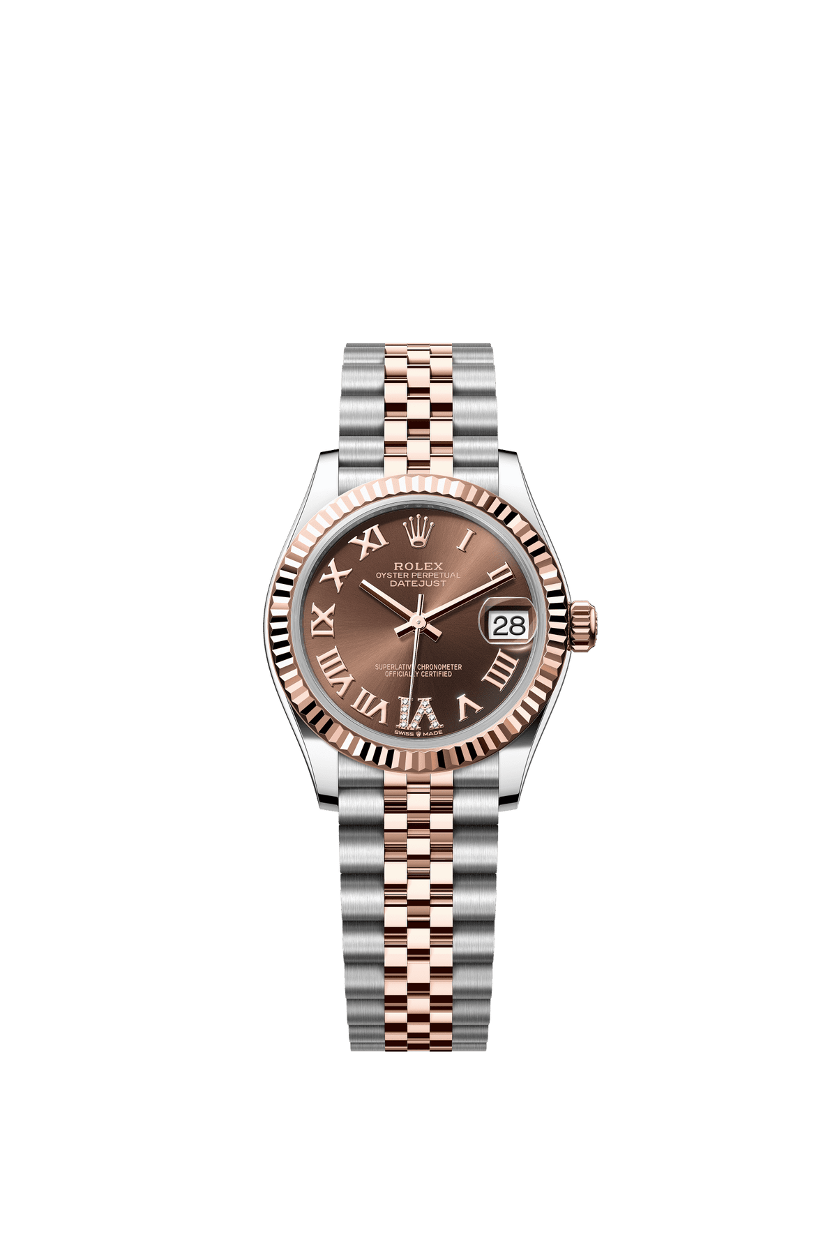 Rolex Datejust 31mm Chocolate Diamond Dial Oystersteel &amp; Everose Gold 278271 - WATCHXNYC