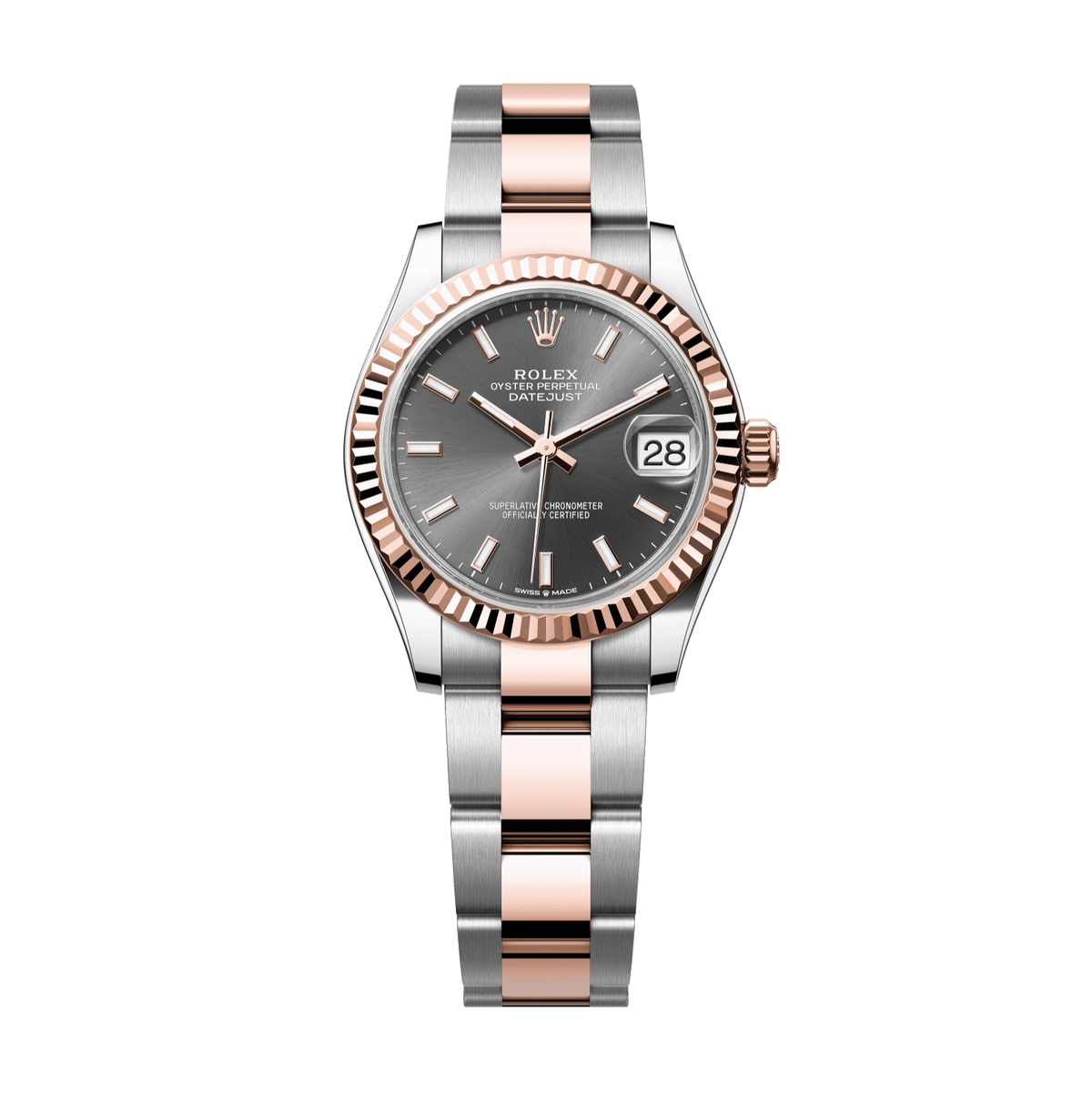 Rolex Datejust 31mm Slate Dial Oystersteel &amp; Everose Gold 278271-0017 - WATCHXNYC