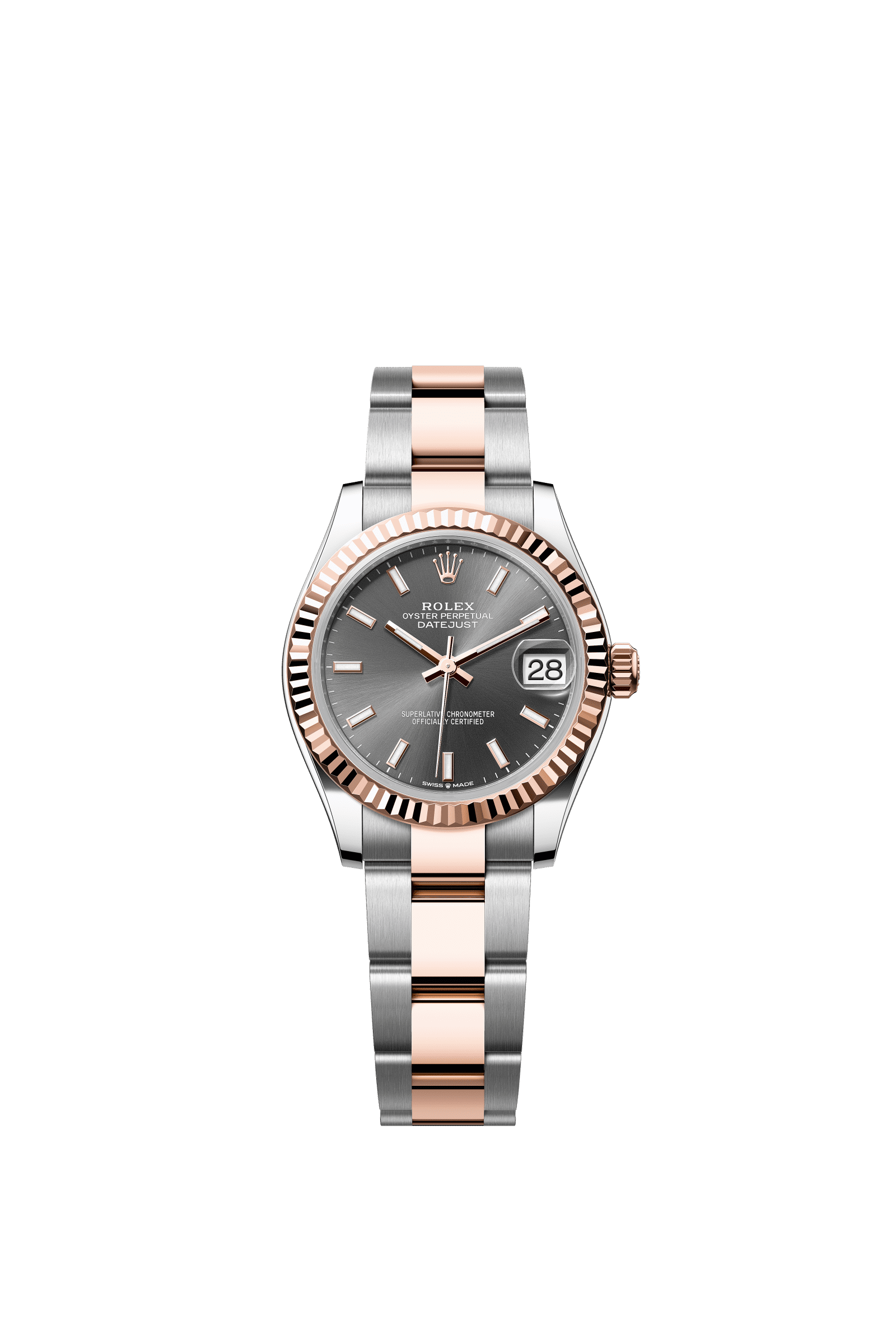 Rolex Datejust 31mm Slate Dial Oystersteel &amp; Everose Gold 278271 - WATCHXNYC