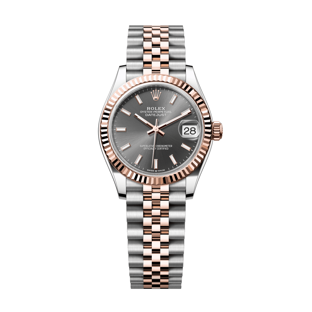 Rolex Datejust 31mm Slate Dial Oystersteel &amp; Everose Gold 278271-0018 - WATCHXNYC