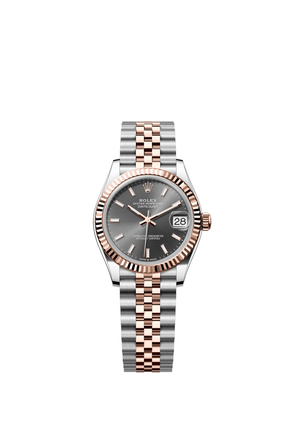 Rolex Datejust 31mm Slate Dial Oystersteel &amp; Everose Gold 278271 - WATCHXNYC