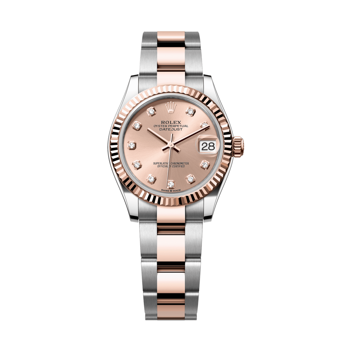 Rolex Datejust 31mm Rosé Diamond Dial Oystersteel &amp; Everose Gold 278271-0023 - WATCHXNYC