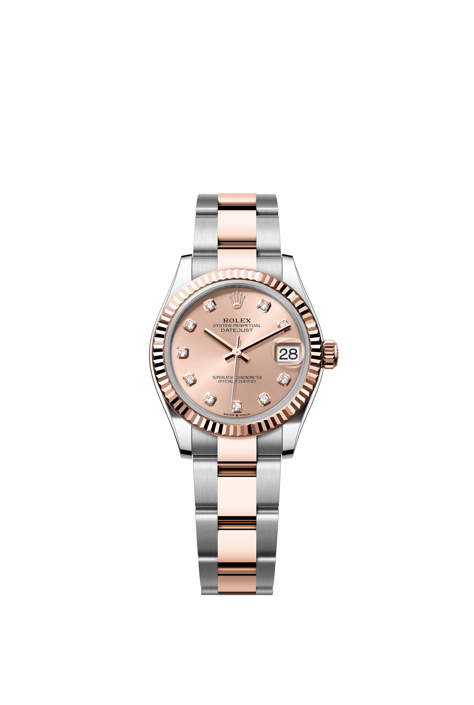 Rolex Datejust 31mm Rosé Diamond Dial Oystersteel &amp; Everose Gold 278271 - WATCHXNYC