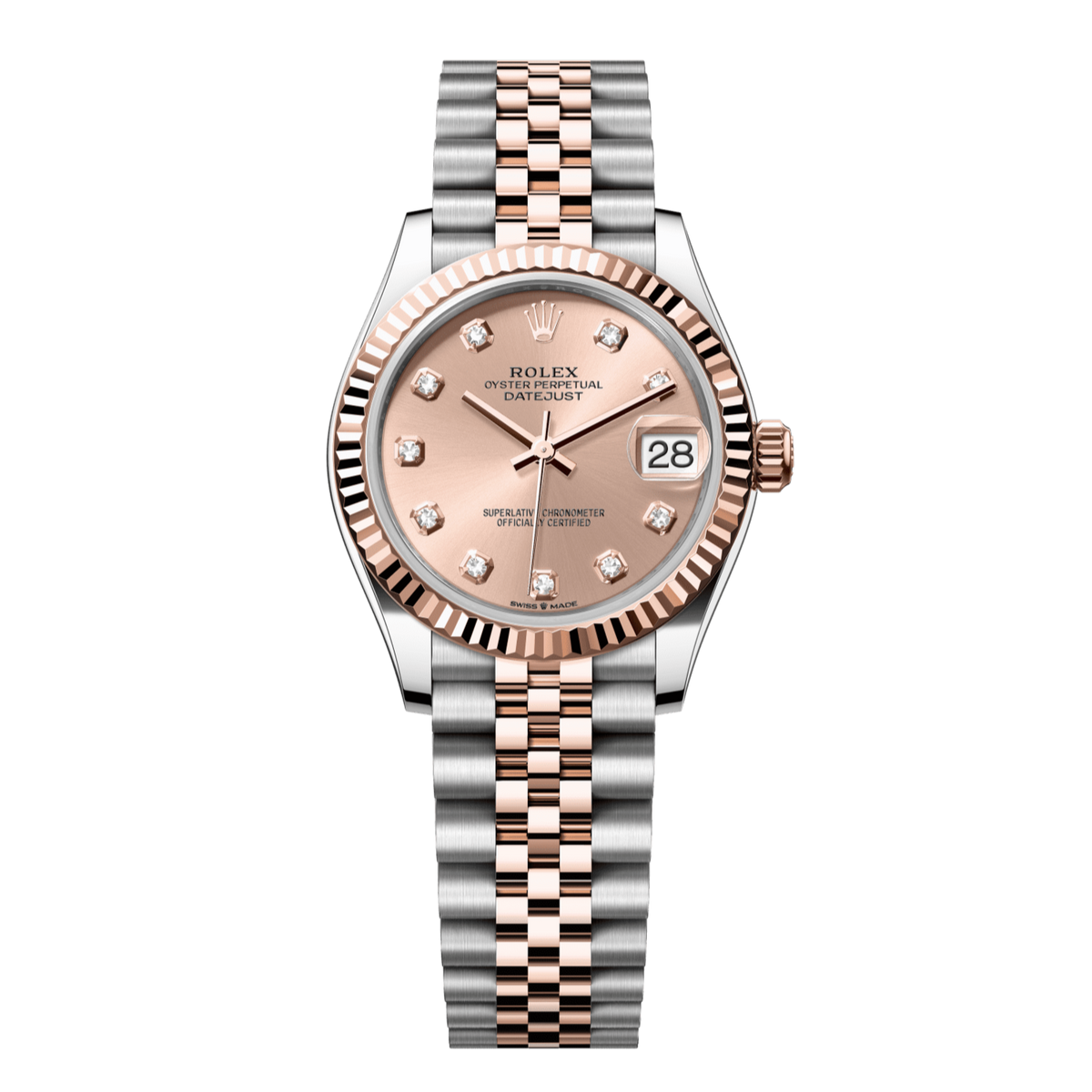 Rolex Datejust 31mm Rosé Diamond Dial Oystersteel &amp; Everose Gold 278271-0024 - WATCHXNYC