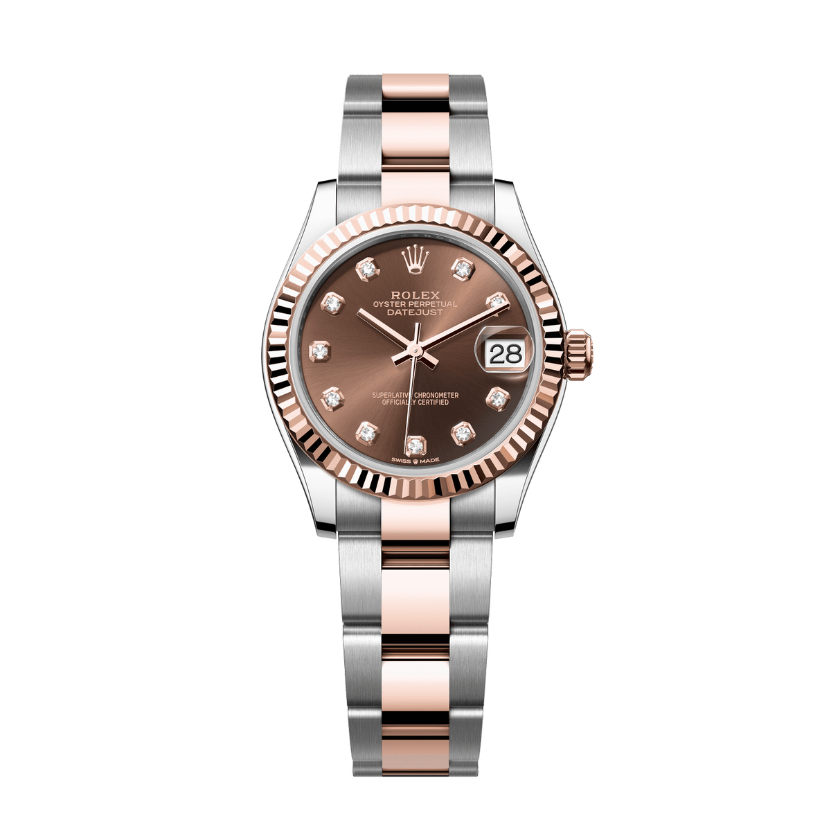 Rolex Datejust 31mm Chocolate Diamond Dial Oystersteel &amp; Everose Gold 278271-0027 - WATCHXNYC