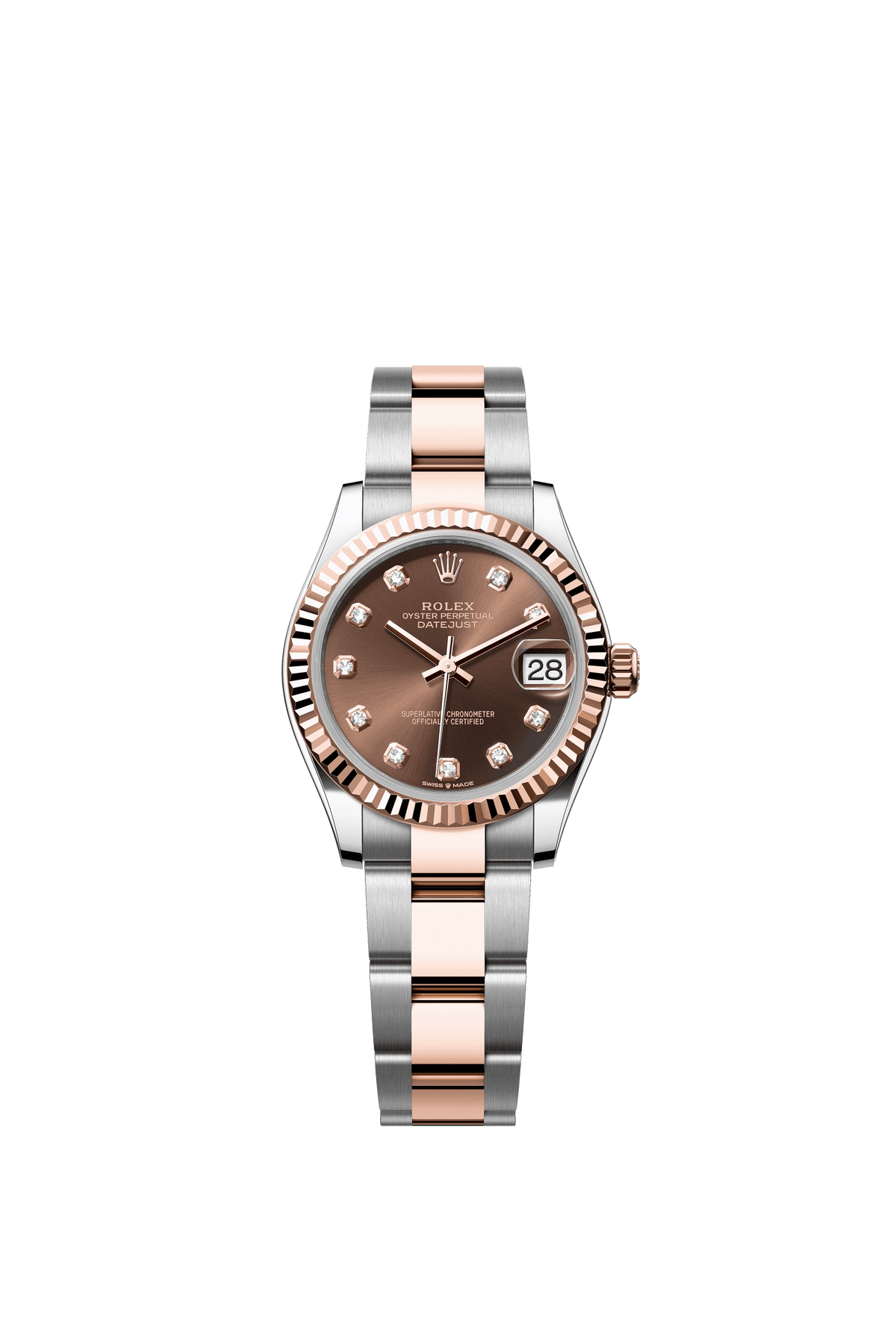 Rolex Datejust 31mm Chocolate Diamond Dial Oystersteel &amp; Everose Gold 278271 - WATCHXNYC