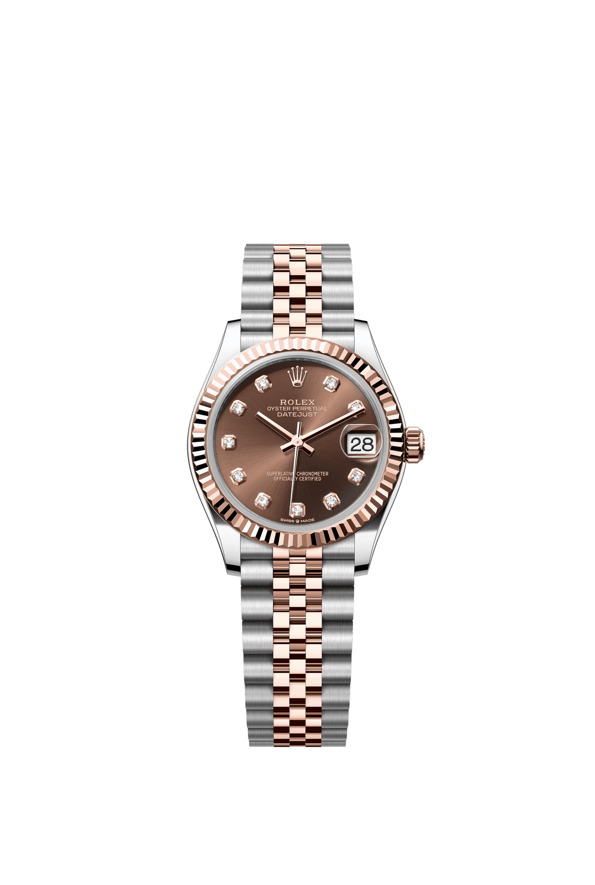 Rolex Datejust 31mm Chocolate Diamond Dial Oystersteel &amp; Everose Gold 278271 - WATCHXNYC