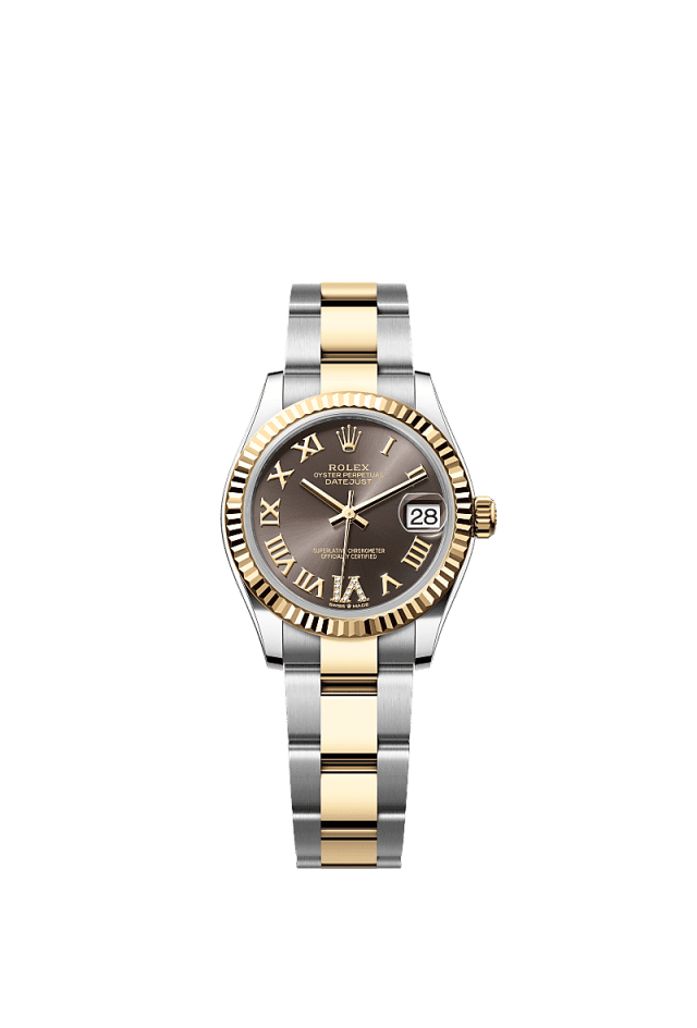 Rolex Datejust 31mm Dark Grey Diamonds Dial Oystersteel &amp; Yellow Gold 278273 - WATCHXNYC
