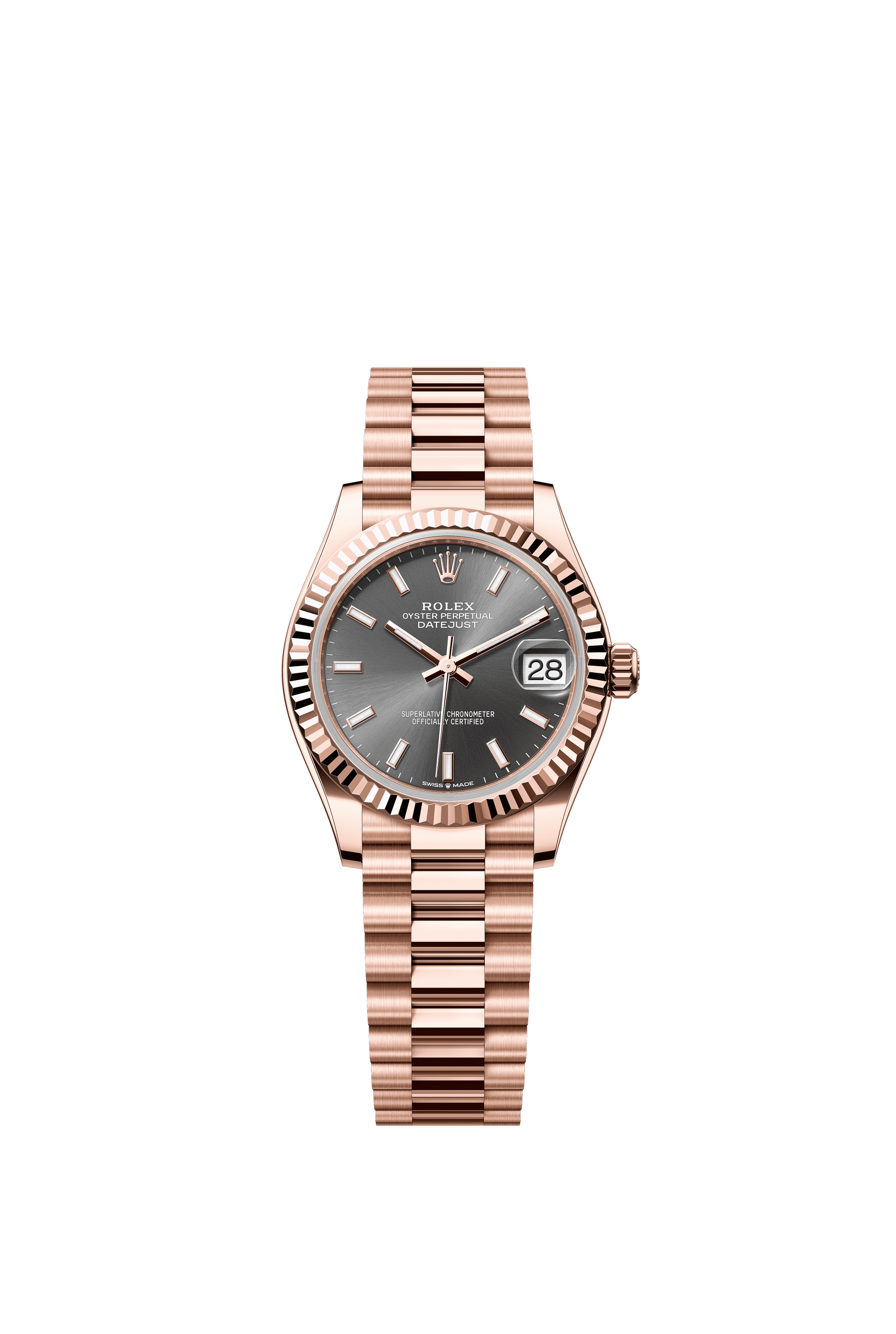 Rolex Datejust 31mm Slate Dial Everose Gold 278275 - WATCHXNYC