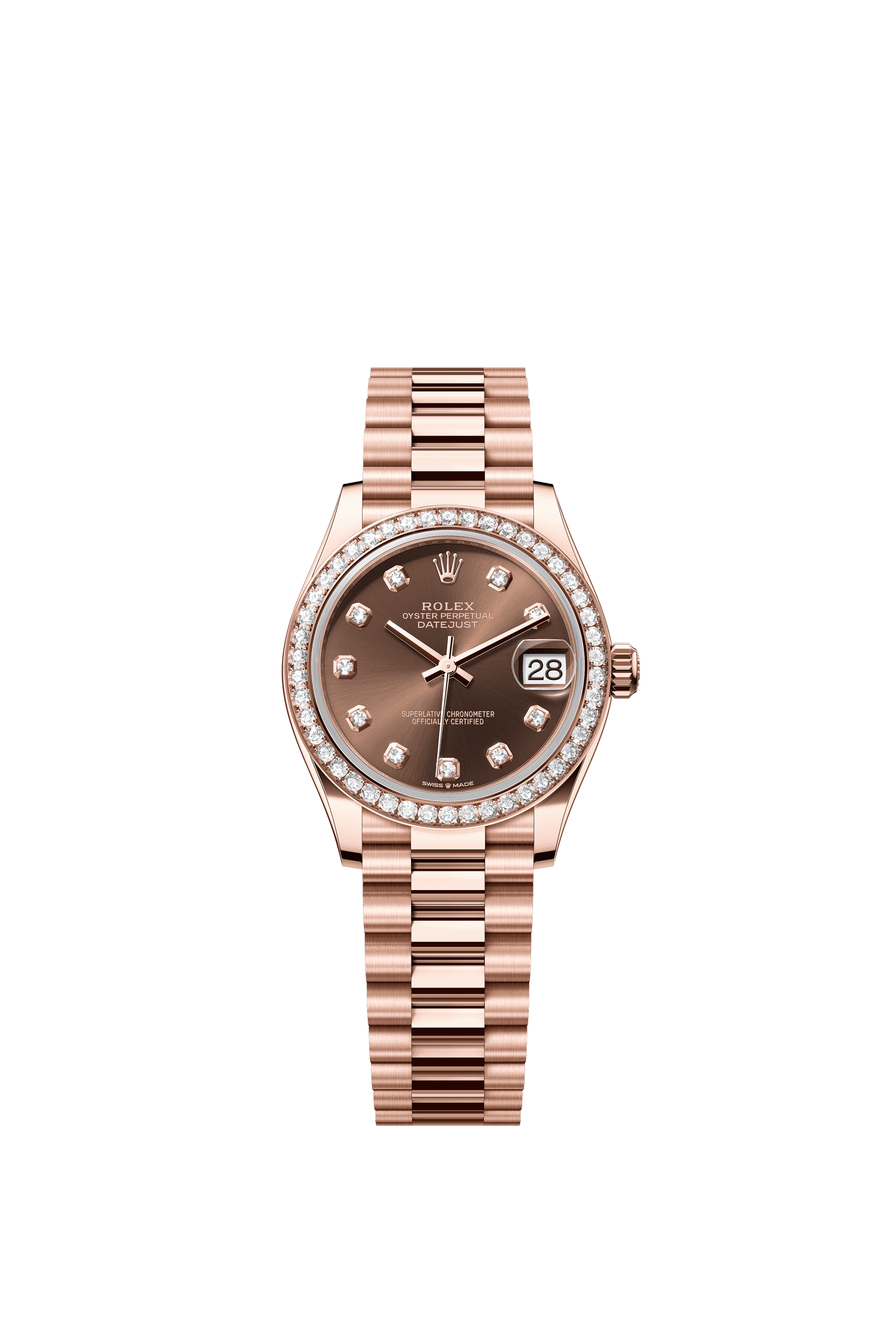 Rolex Datejust 31mm Chocolate Diamond Dial Everose Gold 278285RBR - WATCHXNYC