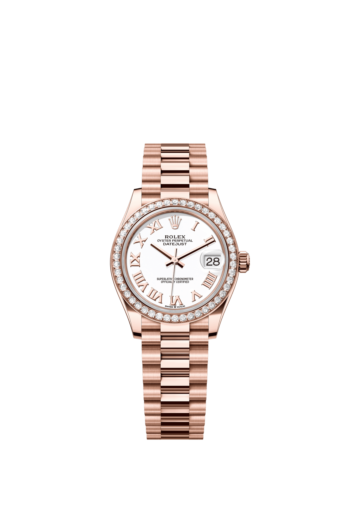Rolex Datejust 31mm White Dial Everose Gold 278285RBR - WATCHXNYC
