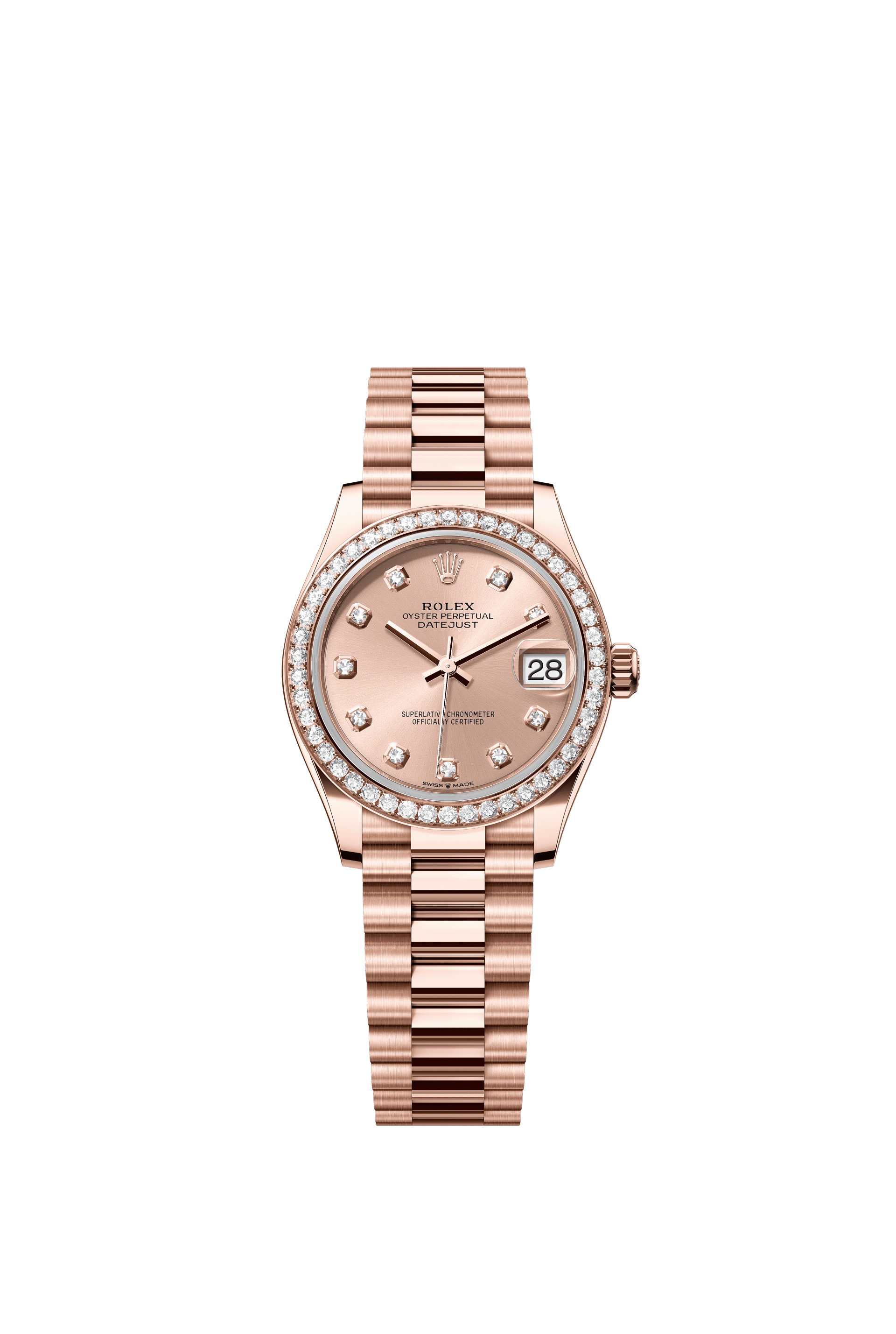 Rolex Datejust 31mm Rosé Diamond Dial Everose Gold 278285RBR - WATCHXNYC