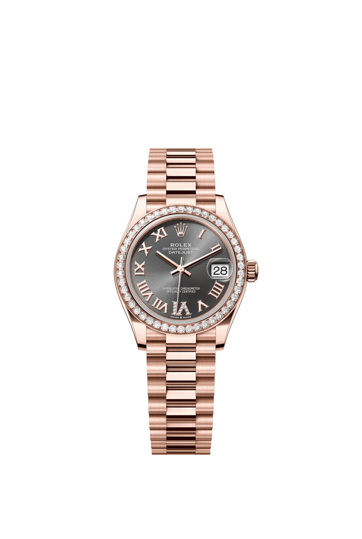 Rolex Datejust 31mm Slate Diamond Dial Everose Gold 278285RBR - WATCHXNYC