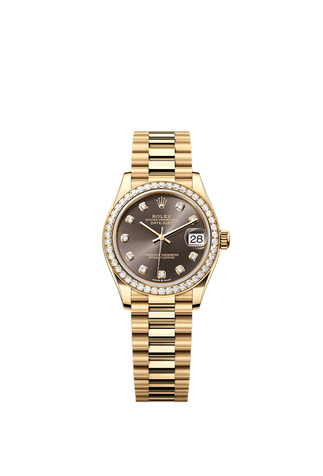 Rolex Datejust 31mm Dark Grey Diamond Dial Yellow Gold m278288rbr-0030 - WATCHXNYC