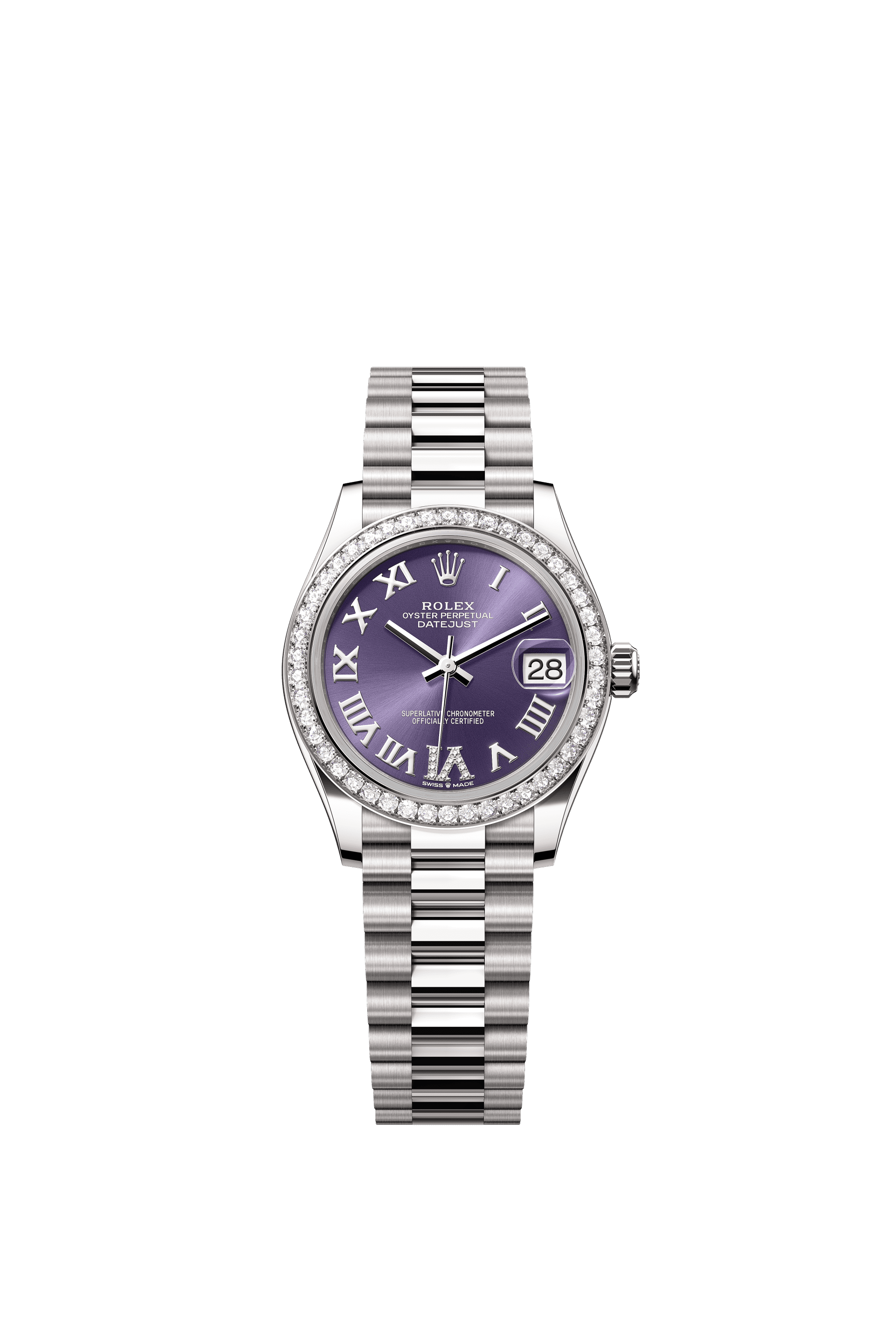 Rolex Datejust 31mm Aubergine Diamond Dial White Gold 278289RBR - WATCHXNYC